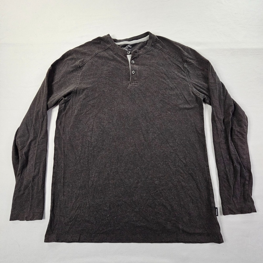 Kenneth Cole Gray Long Sleeve Heavyweight Henley T-Shirt Men's L